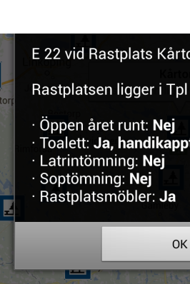 Detaljerad information om rastplats